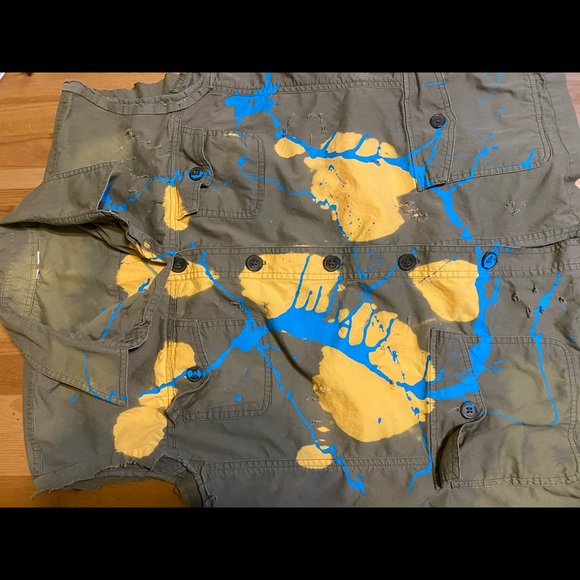 Safari vest stabbed painted thrashed bleached - Picture 3 of 7